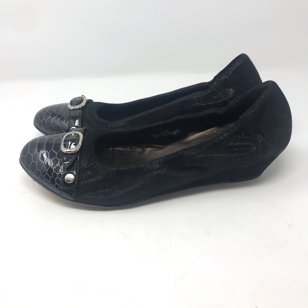 AGL black leather wedge size 40 US 9.5/10